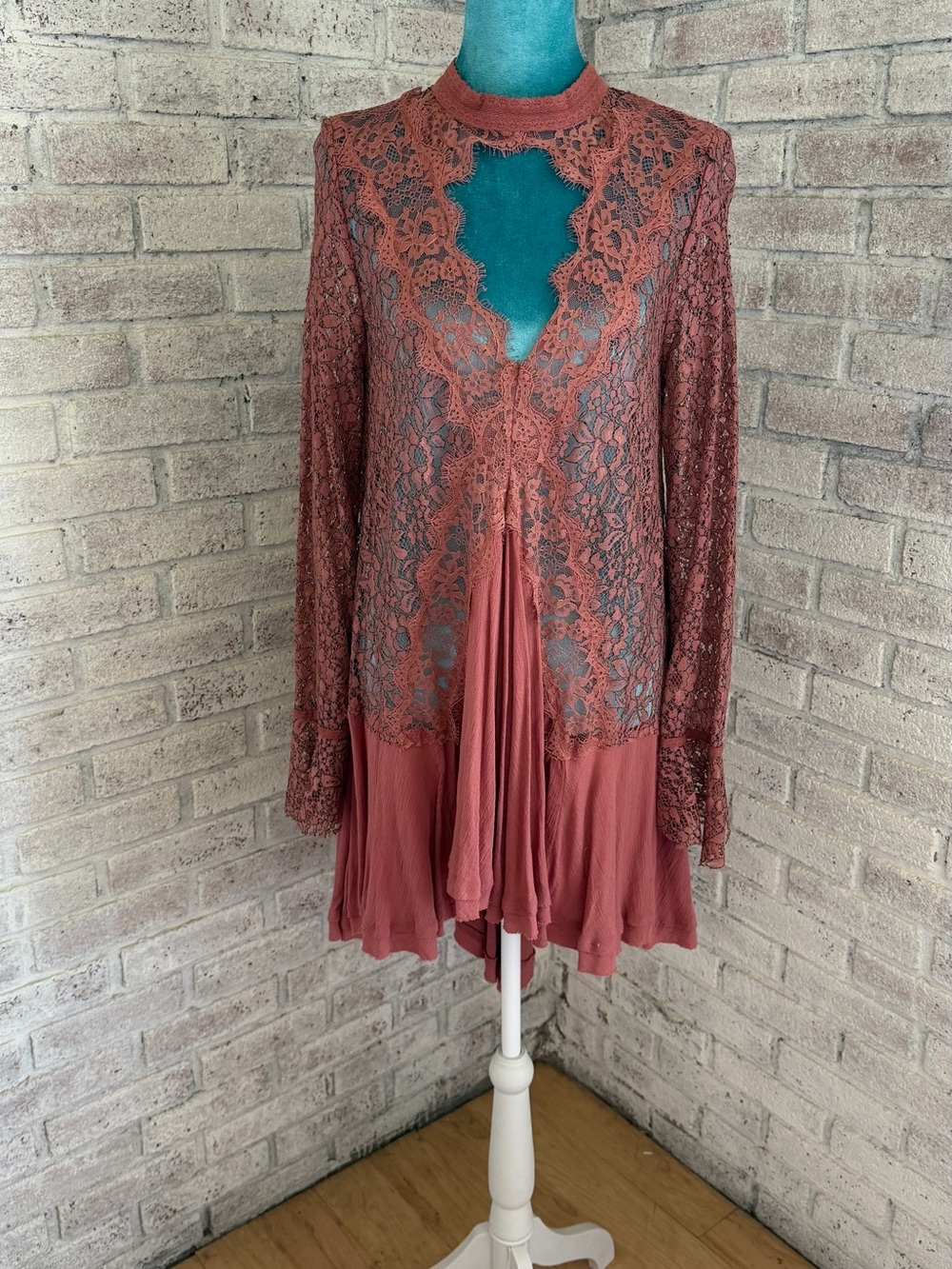 Free People Rust Lace Crochet Dress/Tunic